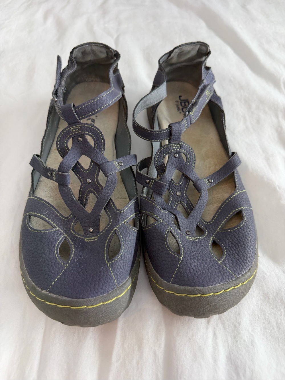 JBU Women's Navy Blue Cutout Mary Jane Sandals All Terra Terrain Size 10 M
